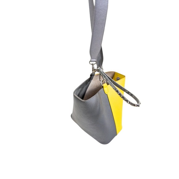 Find Kapoor Yellow Gray Pingo Bag 20 Artificial Leather Shoulder Tote Strap - Picture 15 of 16
